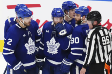 Maple Leafs defenseman Morgan Rielly denied tying goal late in second period of 3-2 overtime loss